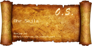 Ohr Sejla névjegykártya